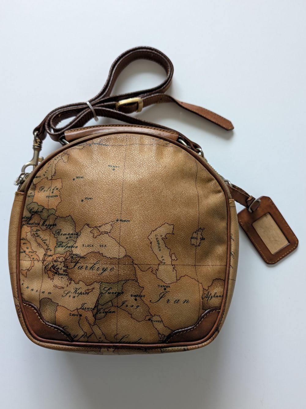 Alviero Martini 1a Classe Geo Map Vintage Crossbody Bag